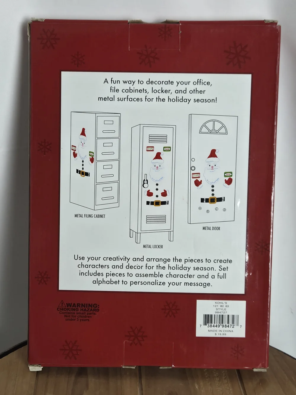 Kohl's Red and White Santa Refrigerator Magnets